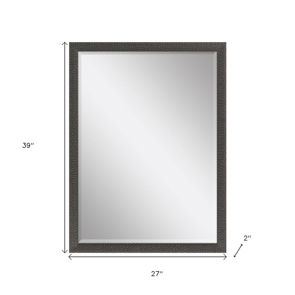 Dark Brown Solid Wood Framed Accent Mirror - 39-inch