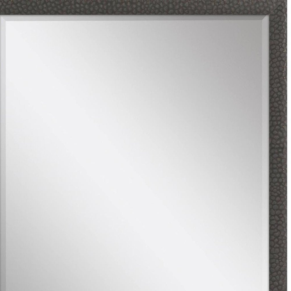 Dark Brown Solid Wood Framed Accent Mirror - 39-inch