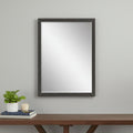 Dark Brown Solid Wood Framed Accent Mirror - 39-inch