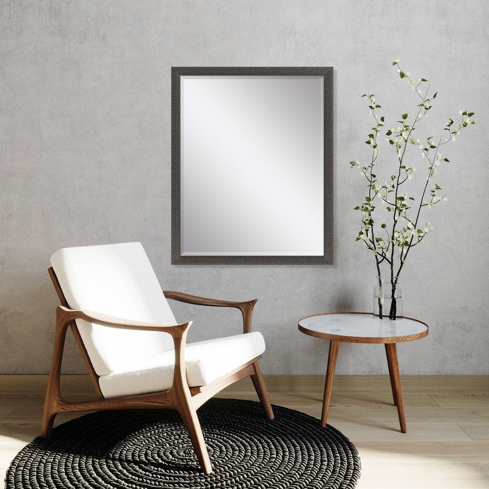 Dark Brown Solid Wood Framed Accent Mirror - 43-inch