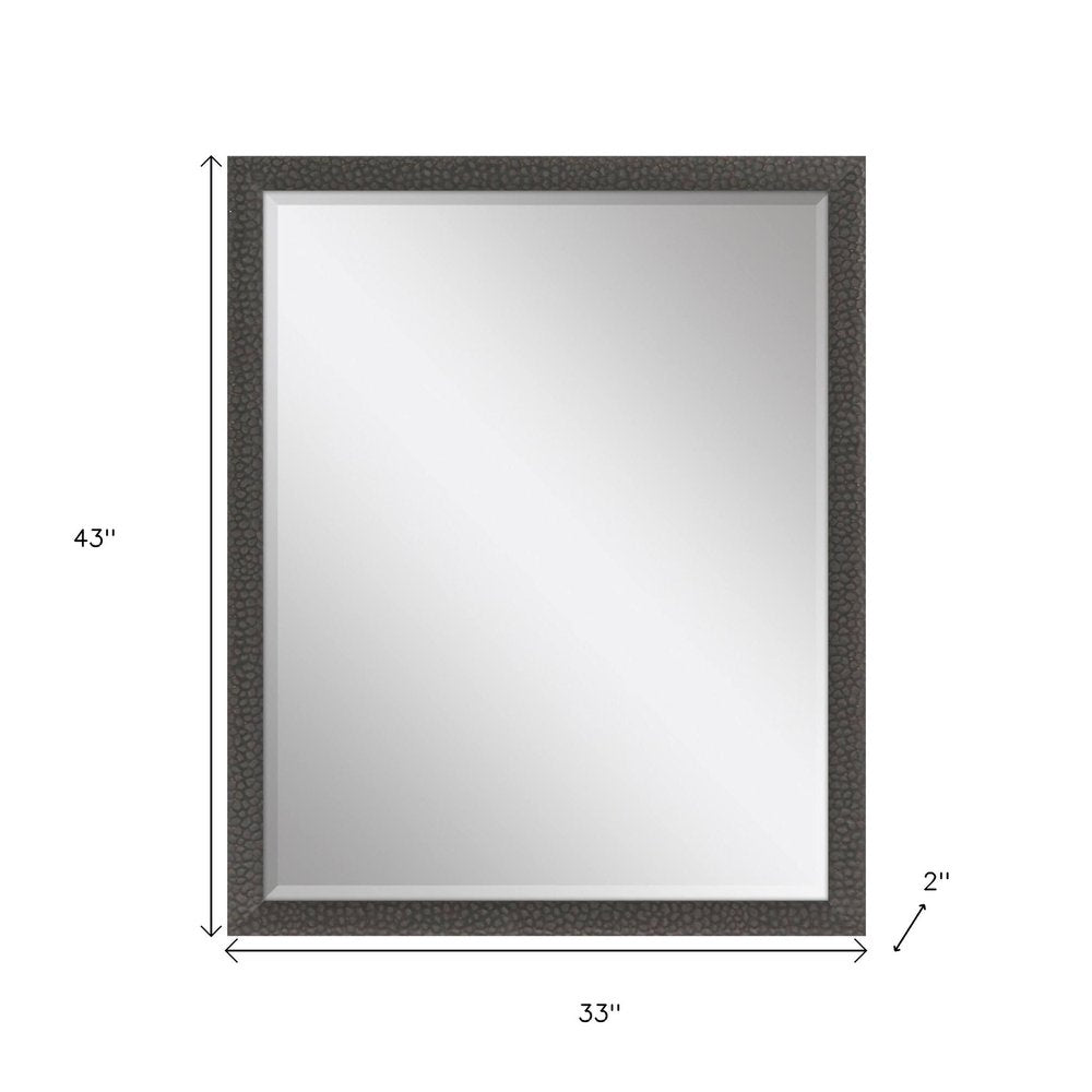 Dark Brown Solid Wood Framed Accent Mirror - 43-inch