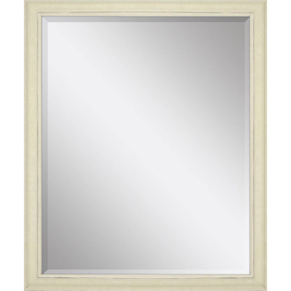 White Solid Wood Framed Accent Mirror - 32-inch