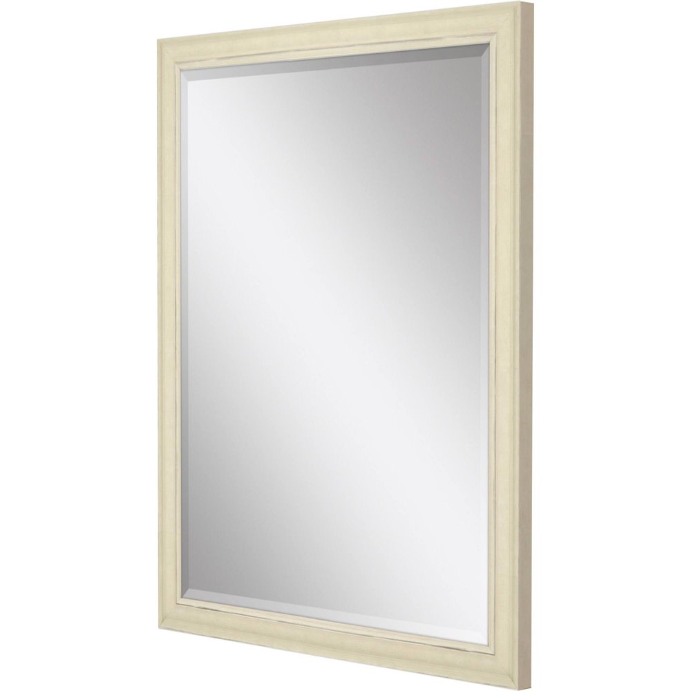 White Solid Wood Framed Accent Mirror - 32-inch
