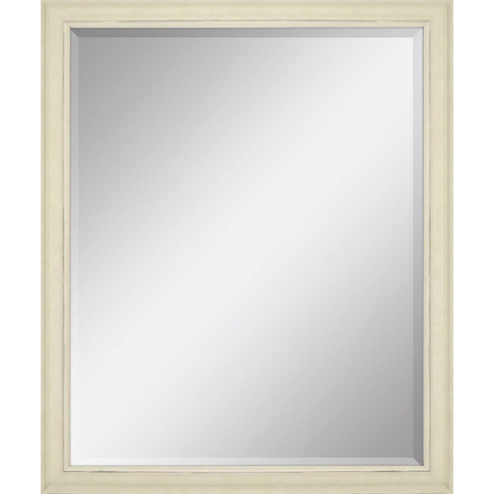 White Solid Wood Framed Accent Mirror - 32-inch