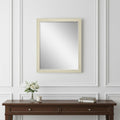White Solid Wood Framed Accent Mirror - 32-inch