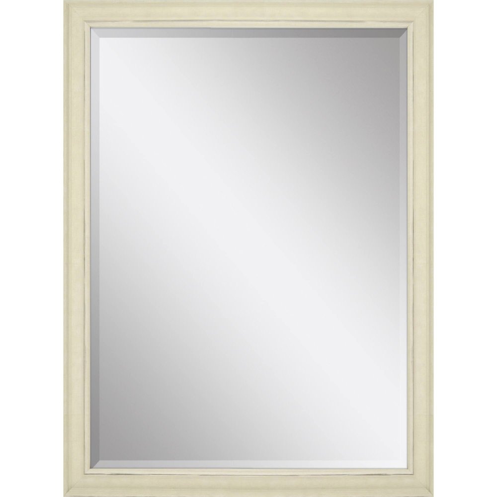 White Solid Wood Framed Accent Mirror - 40-inch