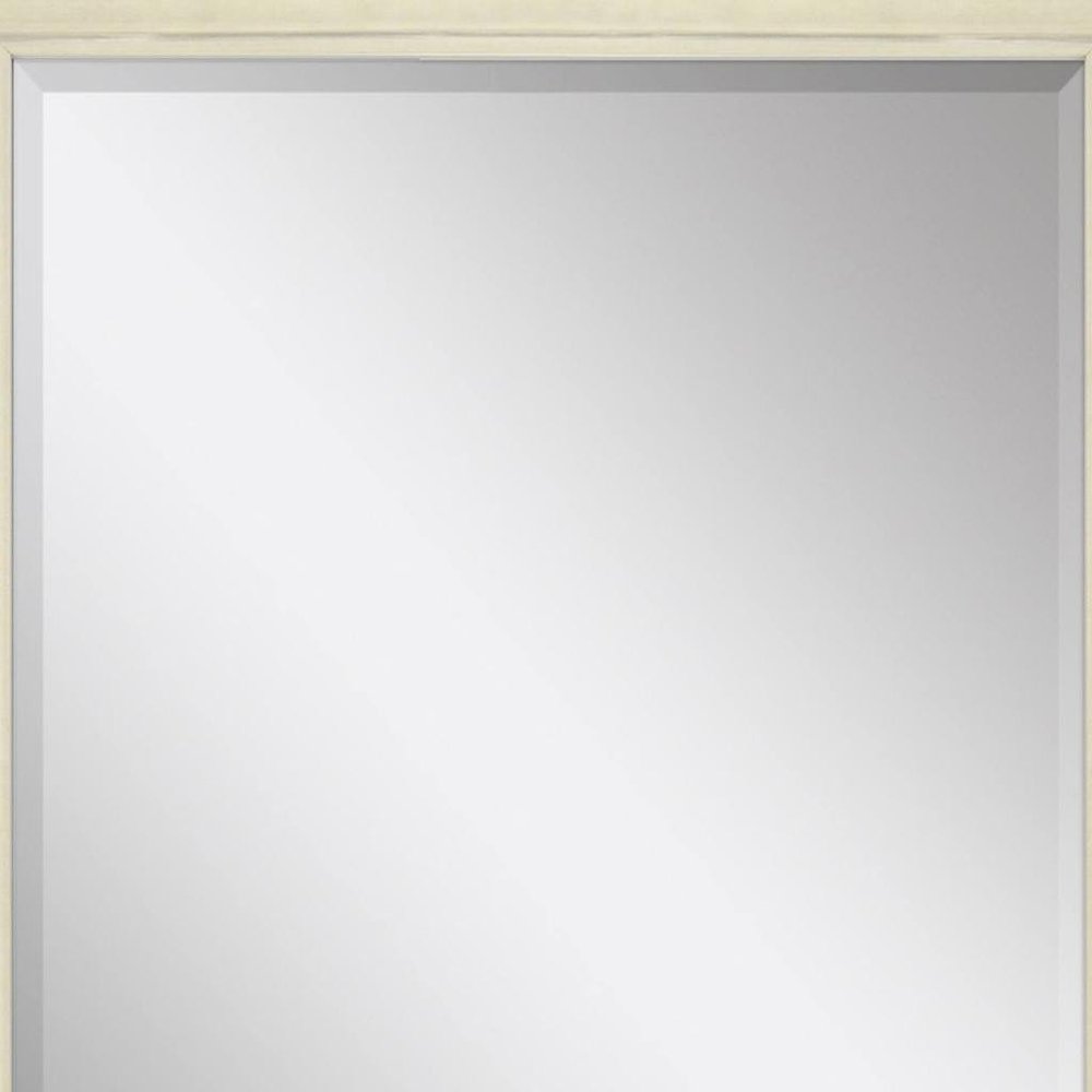 White Solid Wood Framed Accent Mirror - 40-inch
