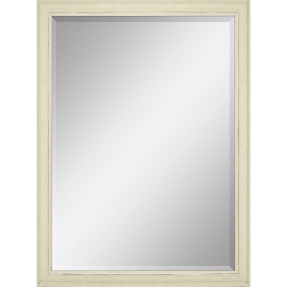 White Solid Wood Framed Accent Mirror - 40-inch