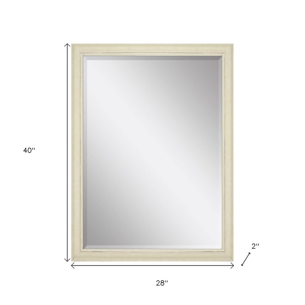 White Solid Wood Framed Accent Mirror - 40-inch