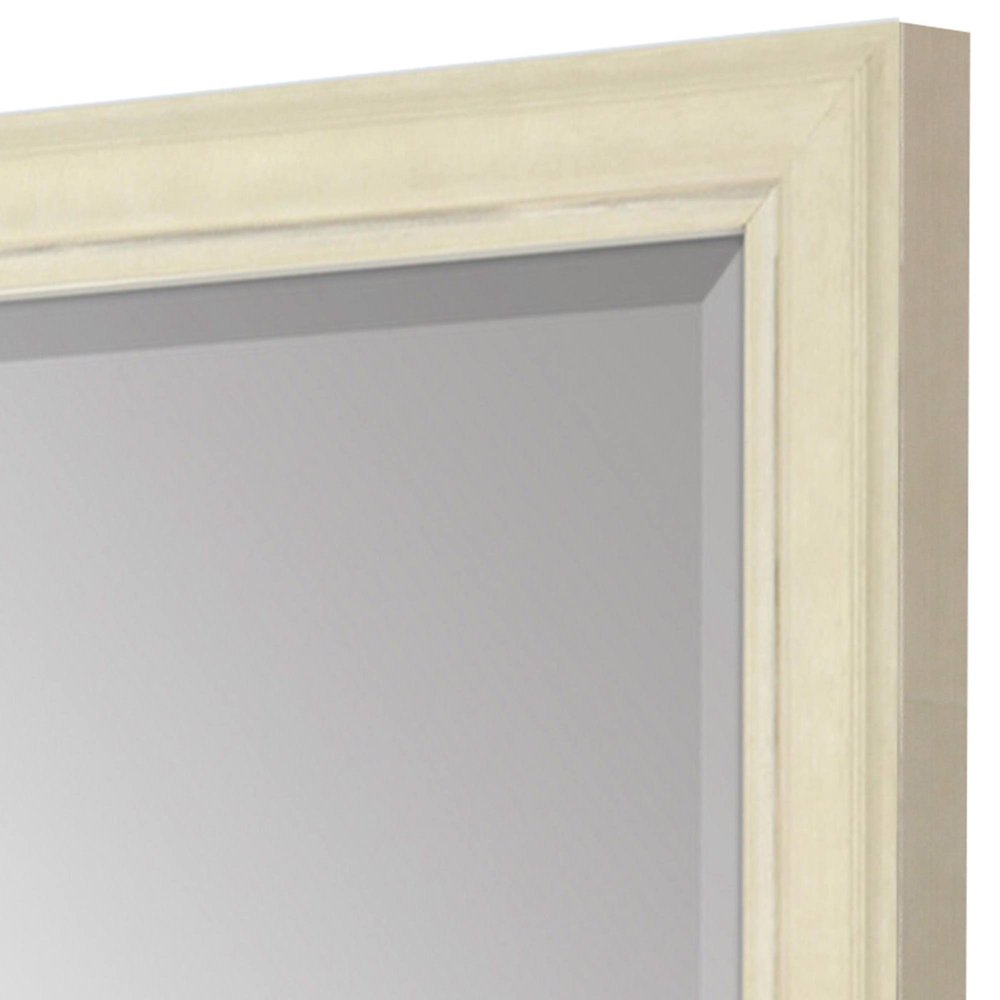 White Solid Wood Framed Accent Mirror - 44-inch