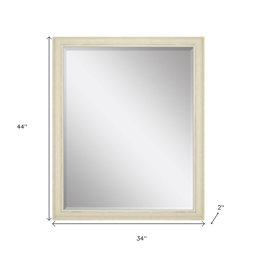White Solid Wood Framed Accent Mirror - 44-inch