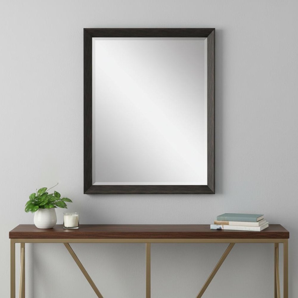Dark Brown Framed Accent Mirror - 32-inch