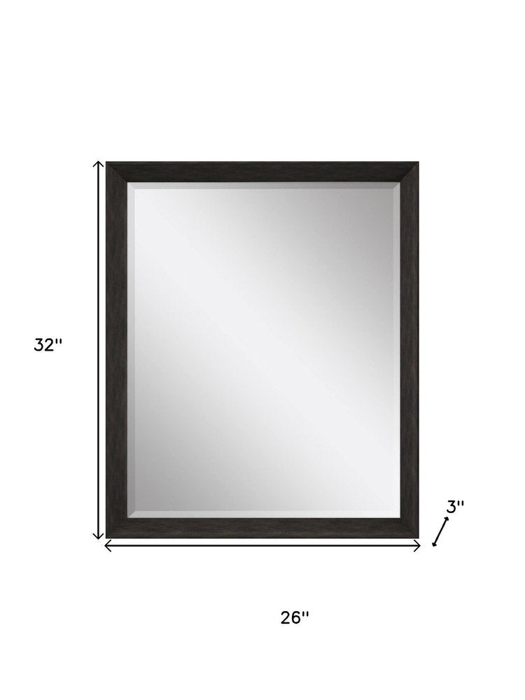 Dark Brown Framed Accent Mirror - 32-inch