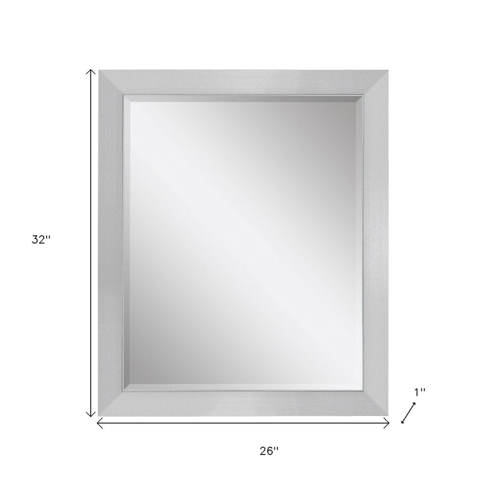 Silver Framed Accent Mirror - 32-inch