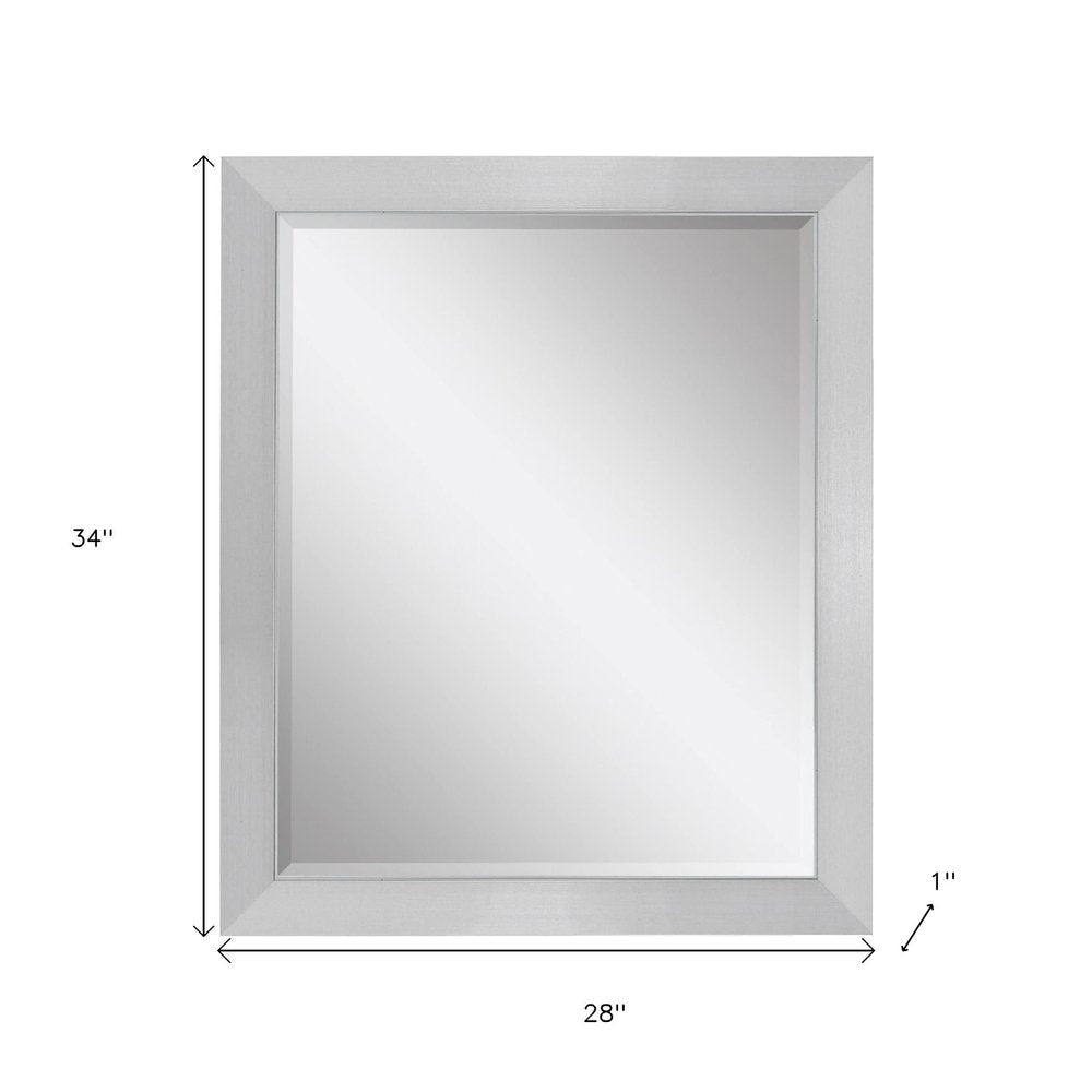 Silver Framed Accent Mirror - 34-inch