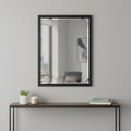 Black Hammered Geometric Finish Framed Accent Mirror - 30-inch