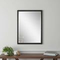 Black Hammered Geometric Framed Accent Mirror - 32-inch