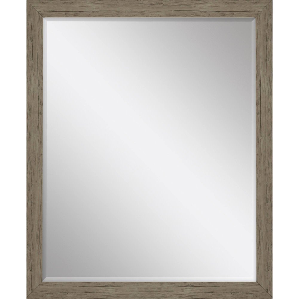 Light Brown Framed Accent Mirror - 31-inch