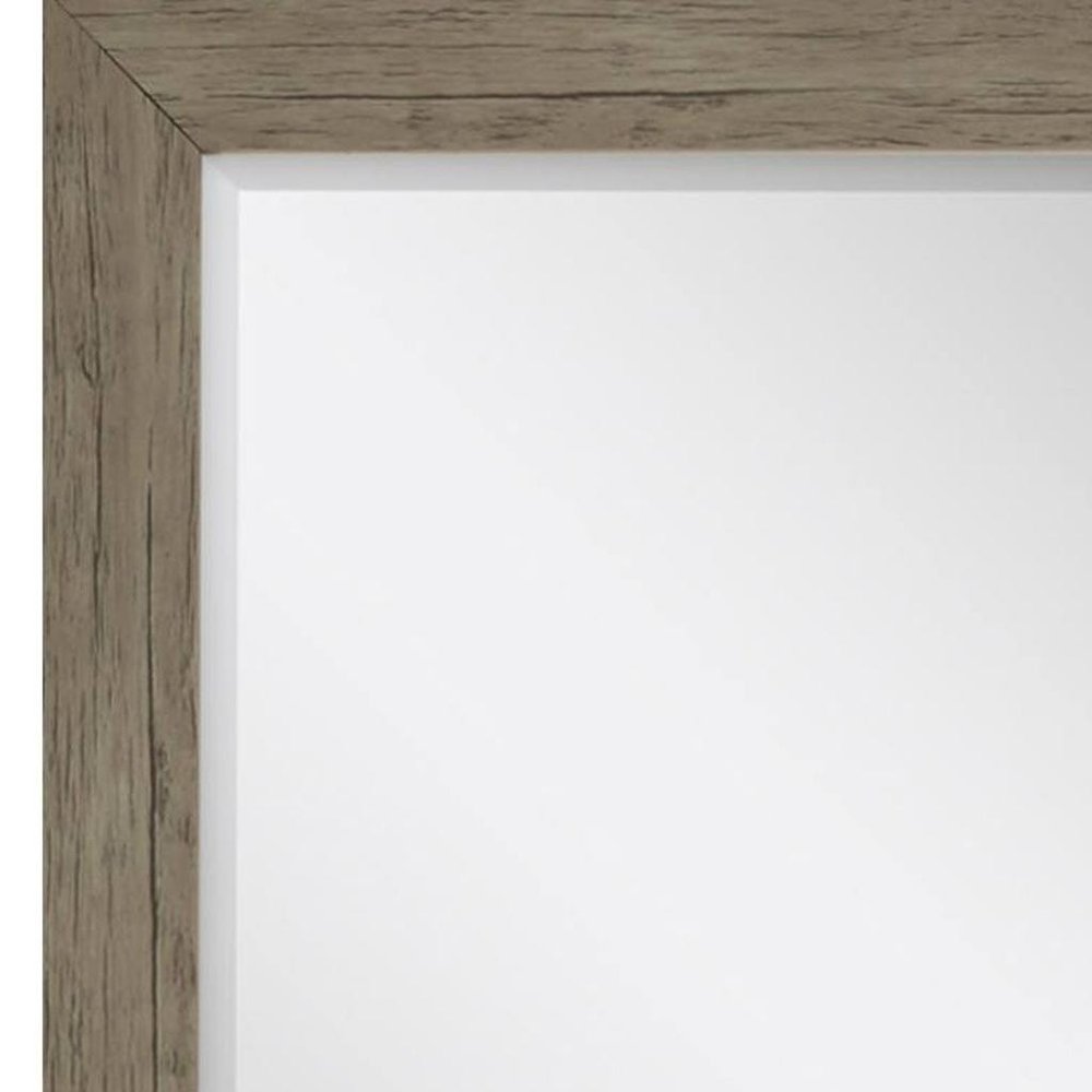 Light Brown Framed Accent Mirror - 31-inch