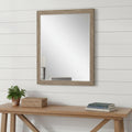 Light Brown Framed Accent Mirror - 31-inch