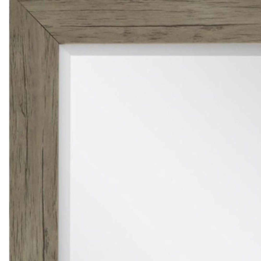 Light Brown Framed Accent Mirror - 33-inch