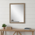 Light Brown Framed Accent Mirror - 33-inch