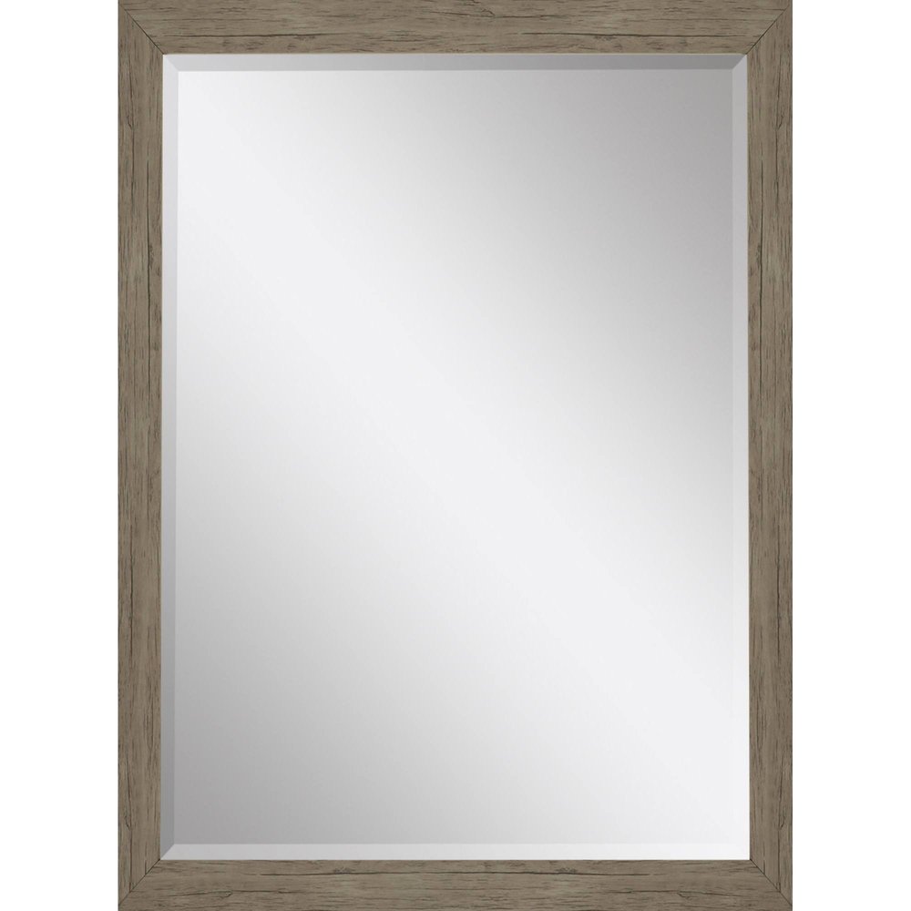 Light Brown Framed Accent Mirror - 39-inch
