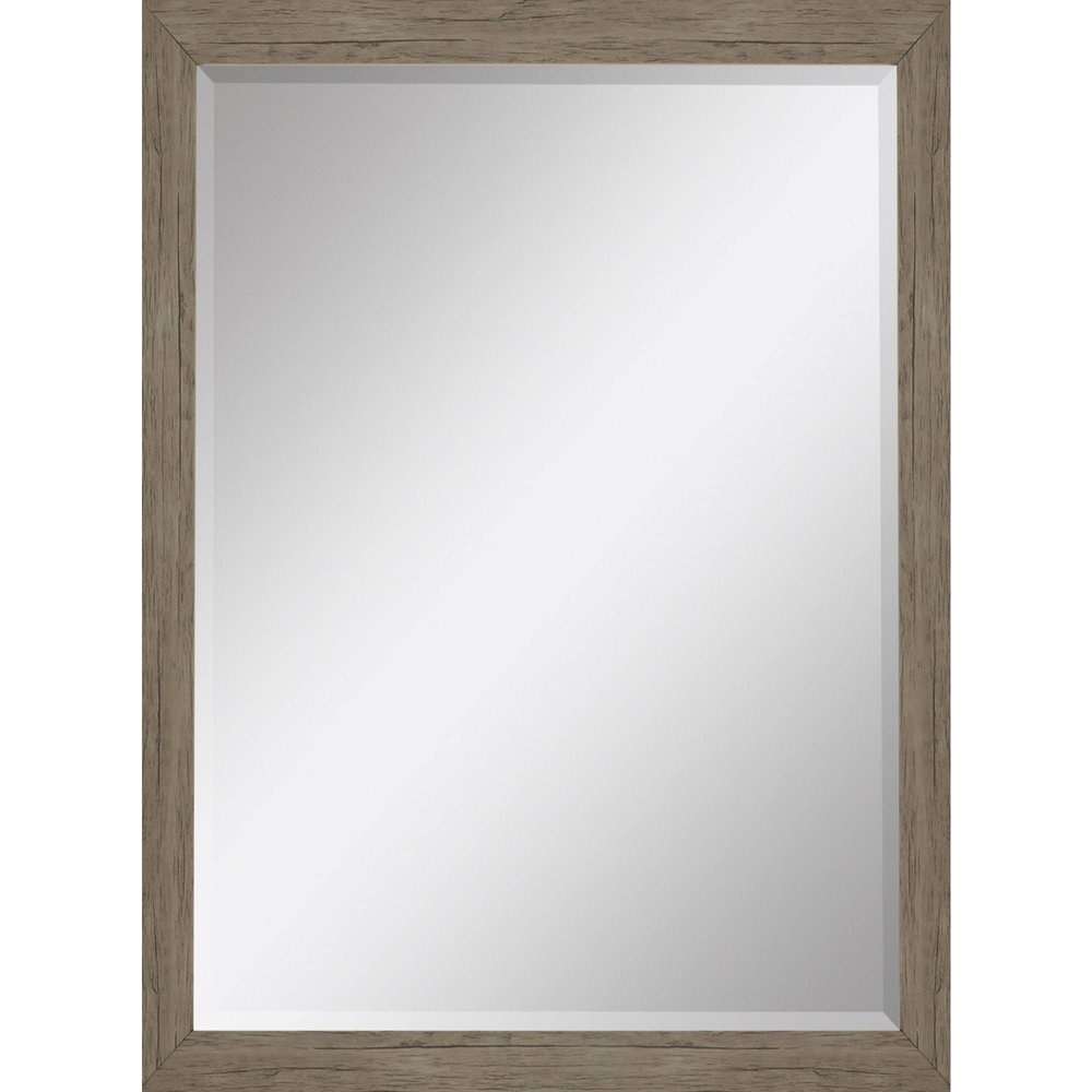 Light Brown Framed Accent Mirror - 39-inch
