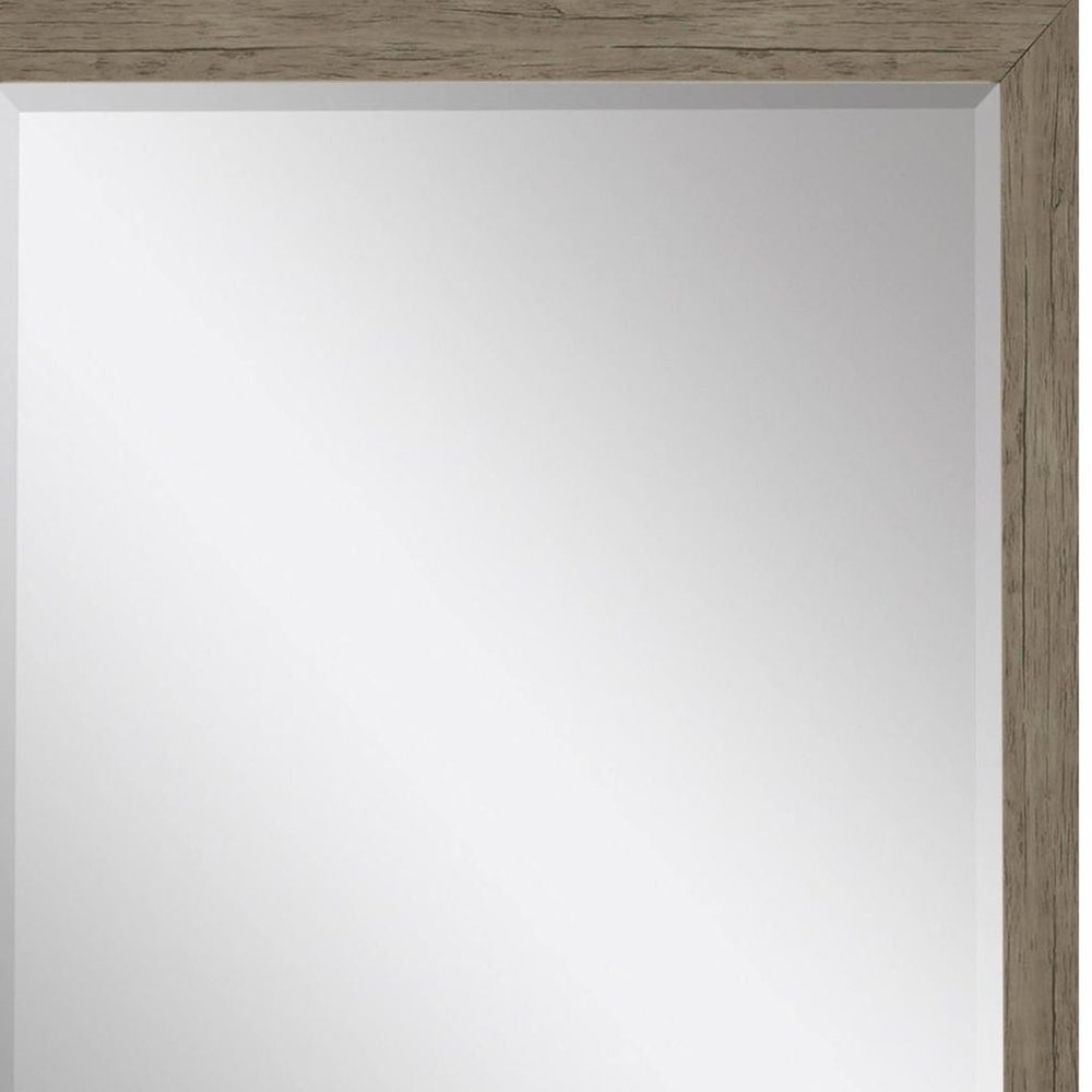 Light Brown Framed Accent Mirror - 39-inch