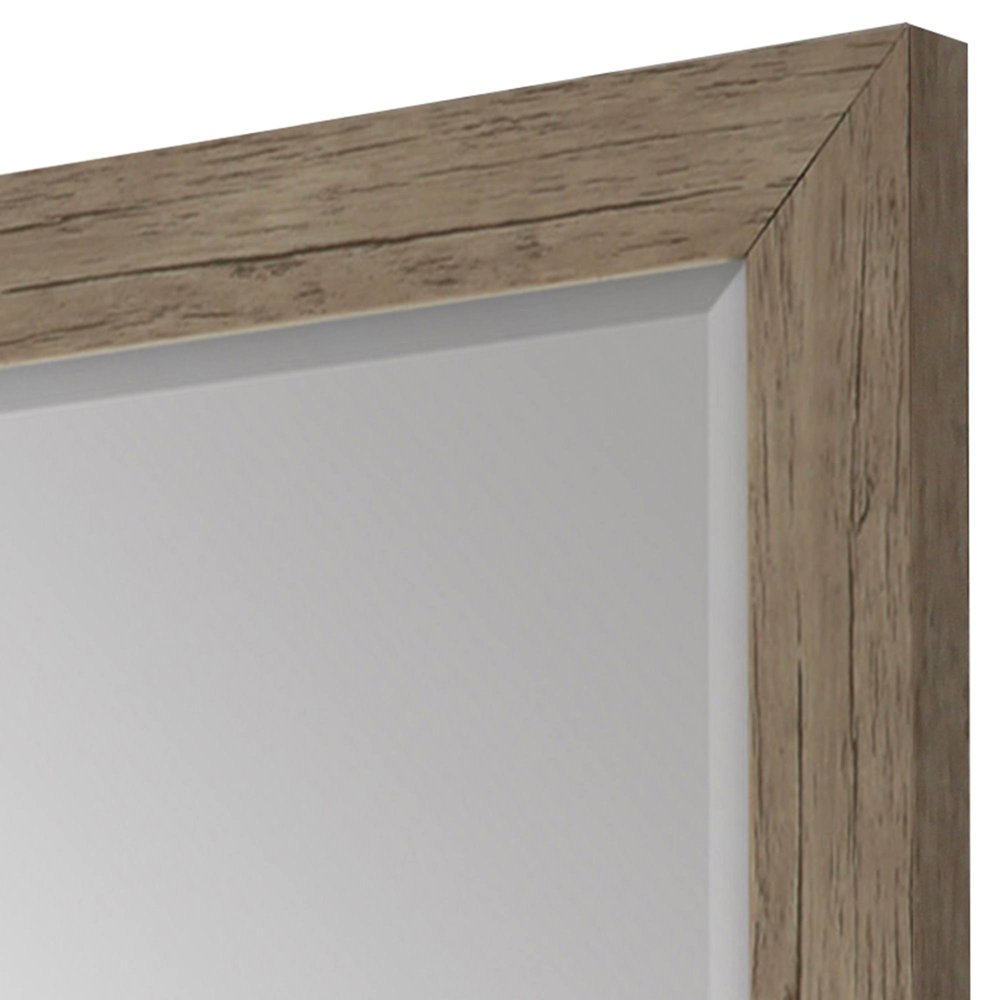 Light Brown Framed Accent Mirror - 43-inch