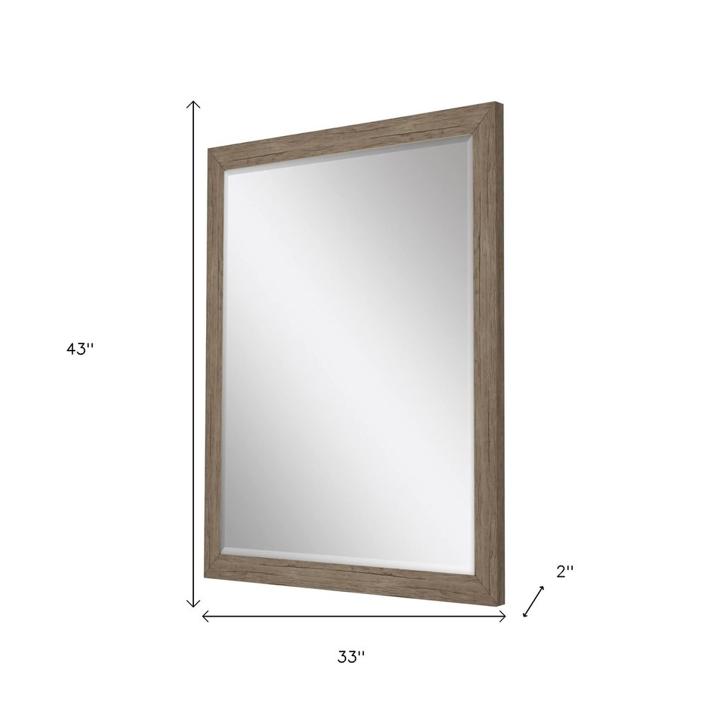 Light Brown Framed Accent Mirror - 43-inch