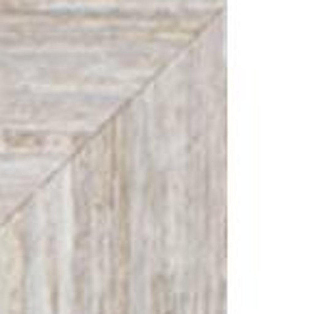 White Distressed Wood Framed Accent Mirror - 34-inch