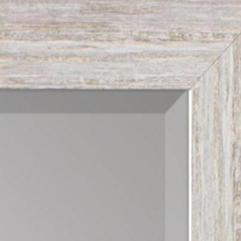 White Distressed Wood Framed Accent Mirror - 40-inch