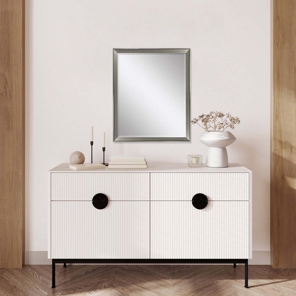 White Framed Accent Mirror - 44-inch