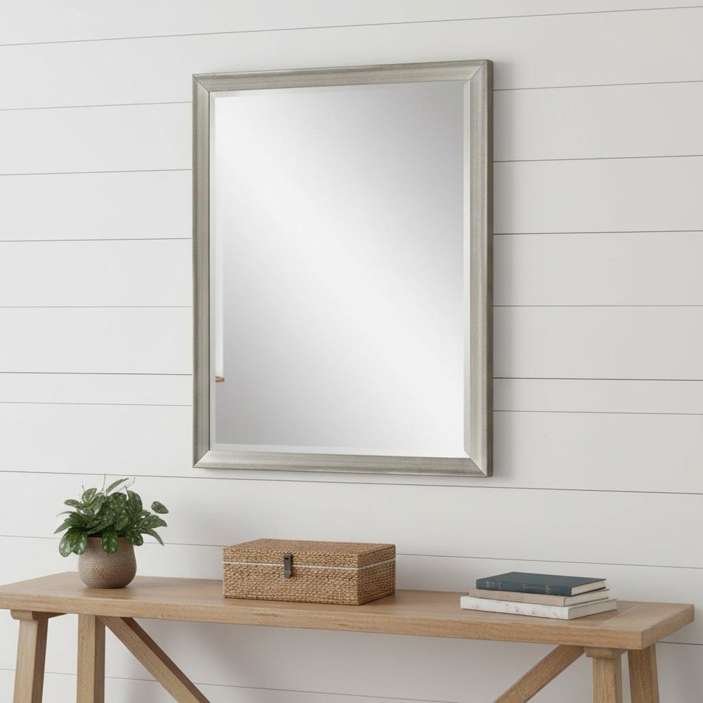 White Framed Accent Mirror - 44-inch