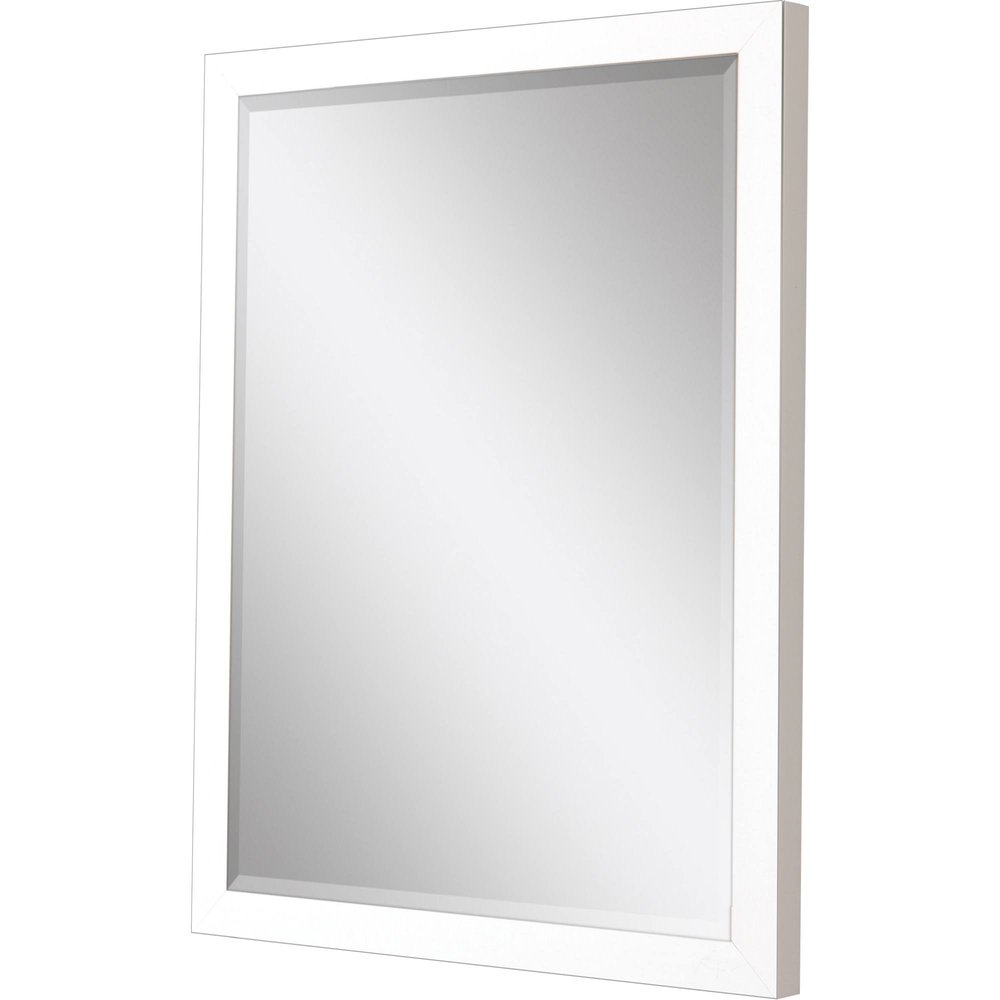 White Framed Accent Mirror - 31-inch