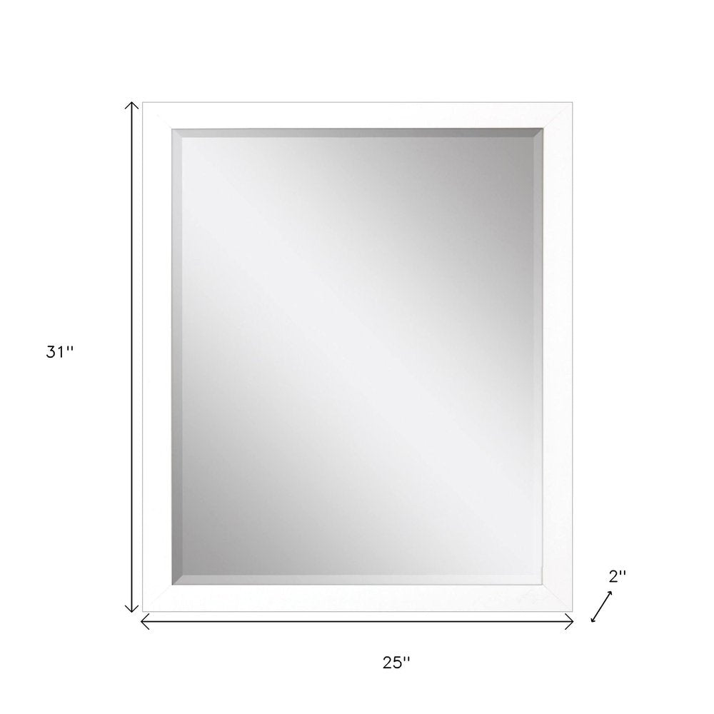White Framed Accent Mirror - 31-inch