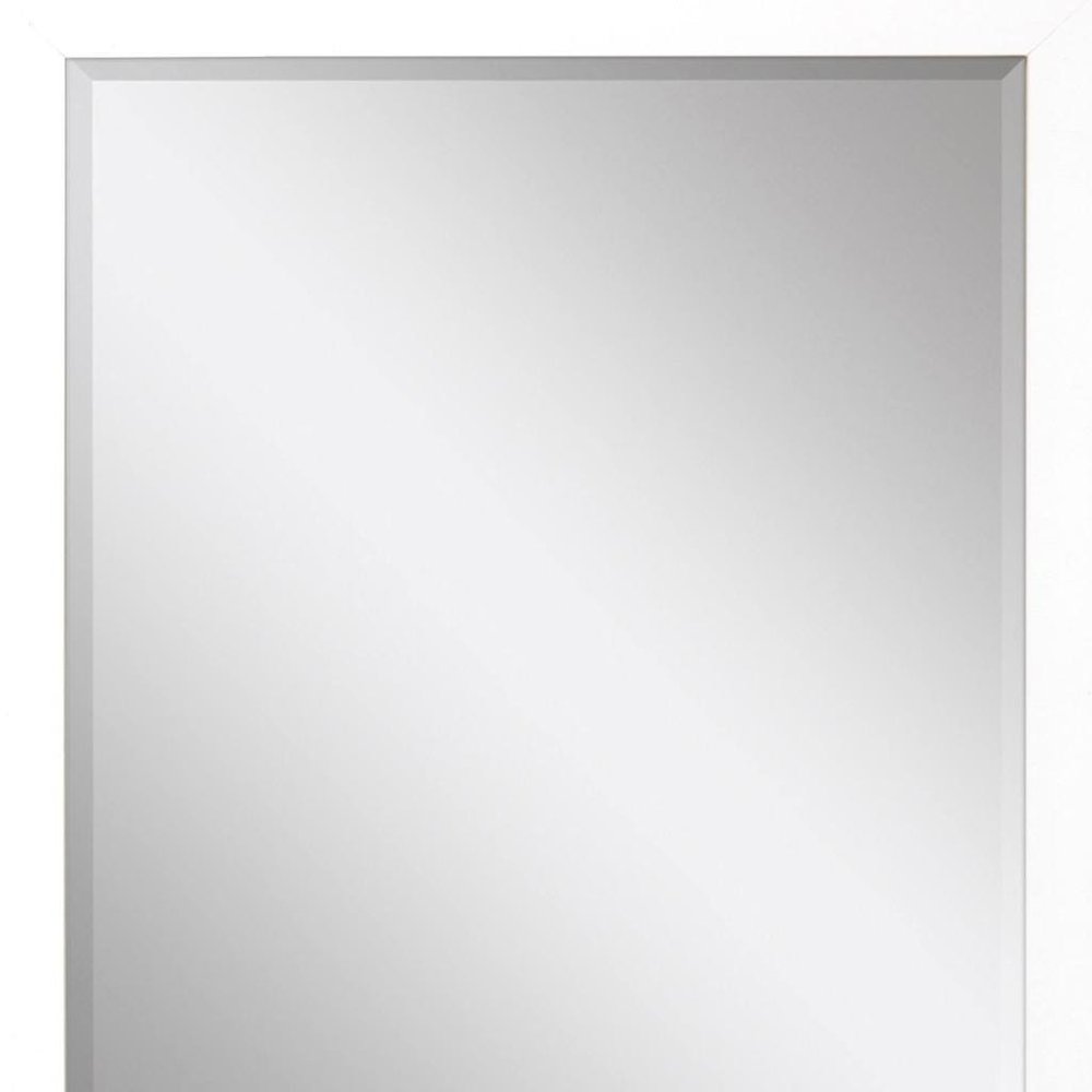 White Framed Accent Mirror - 31-inch
