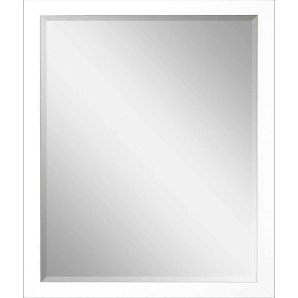White Framed Accent Mirror - 33-inch
