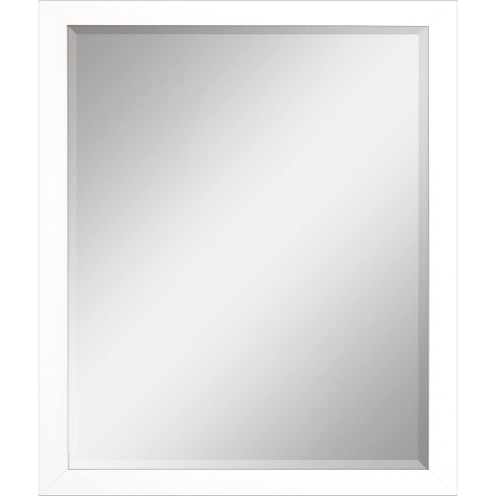 White Framed Accent Mirror - 33-inch