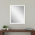 White Framed Accent Mirror - 33-inch