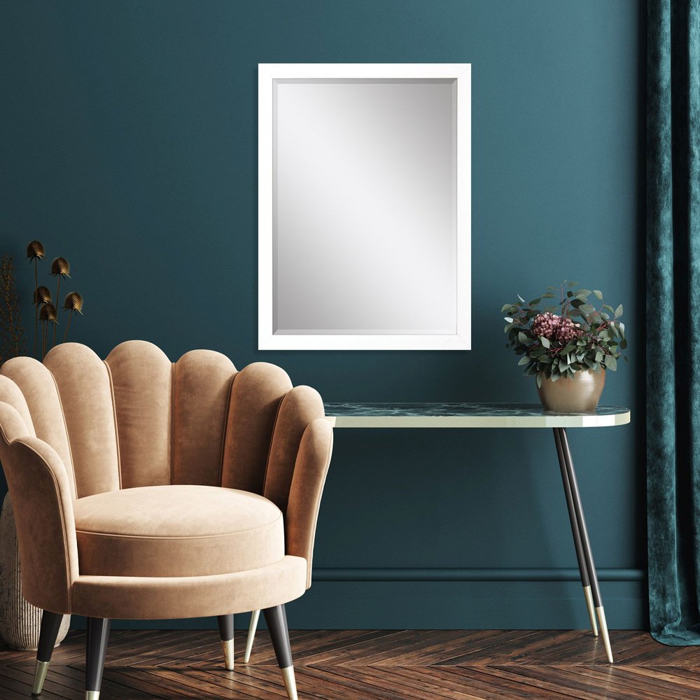White Accent Mirror - 39-inch