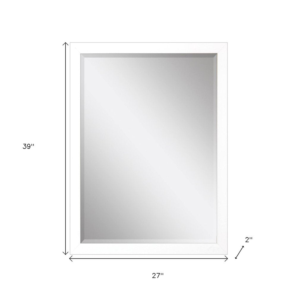 White Accent Mirror - 39-inch