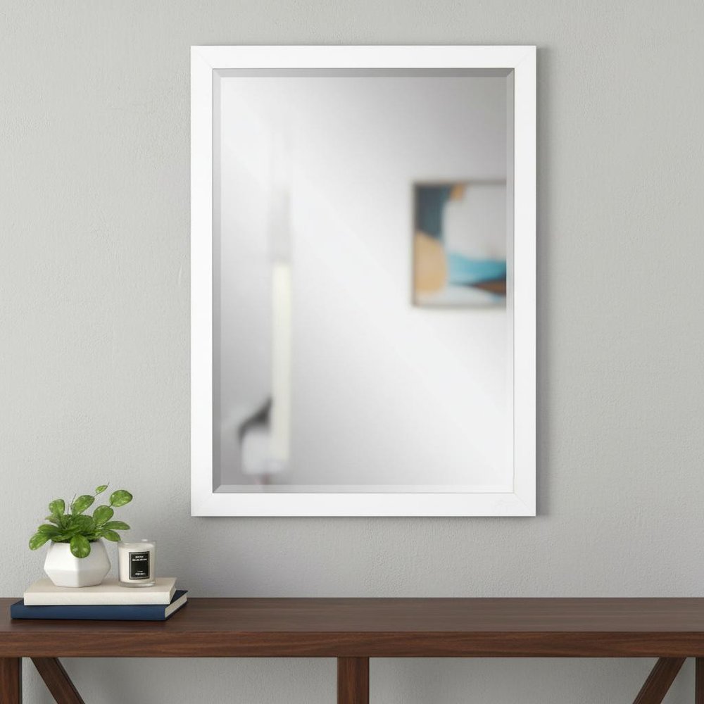 White Accent Mirror - 39-inch
