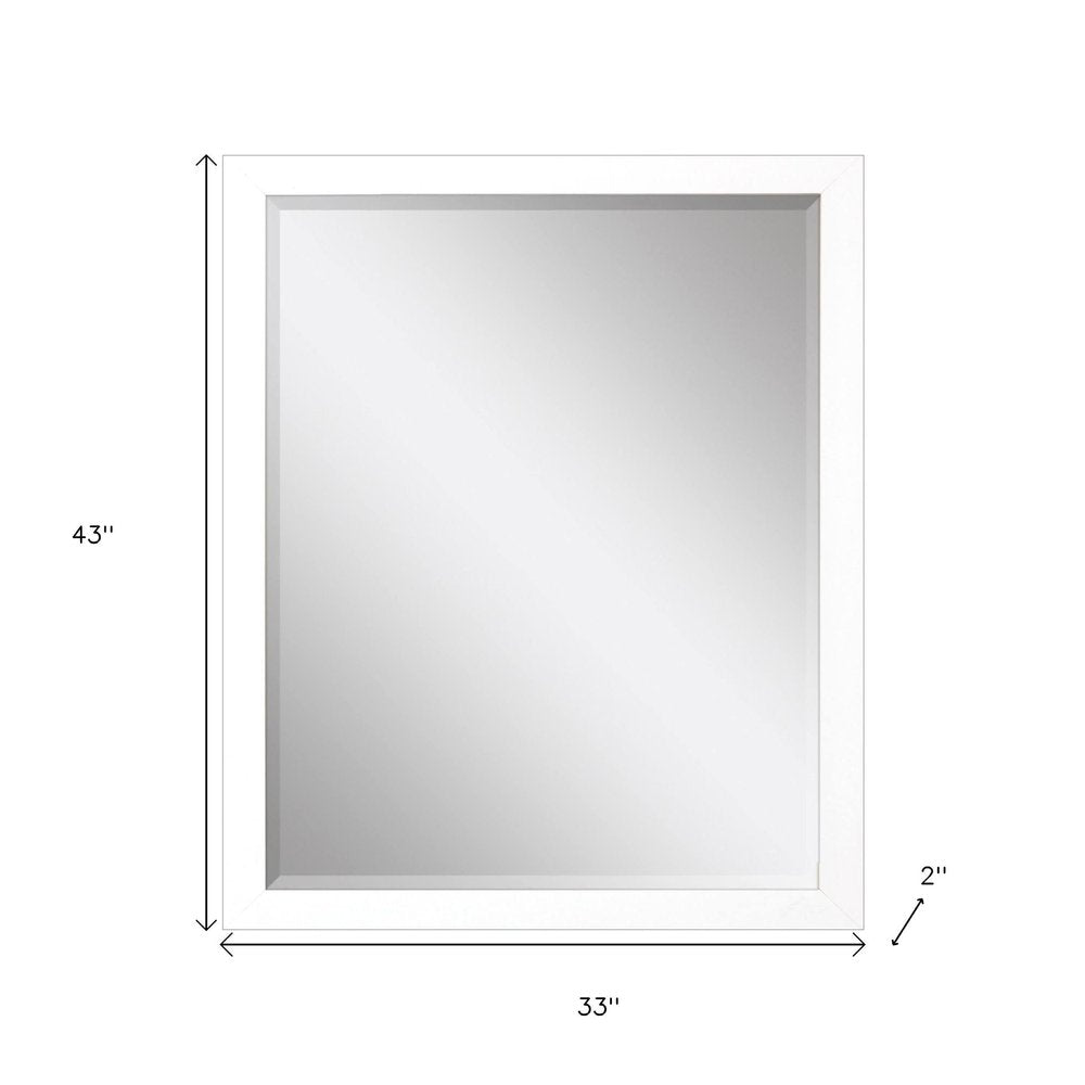 White Framed Accent Mirror - 43-inch
