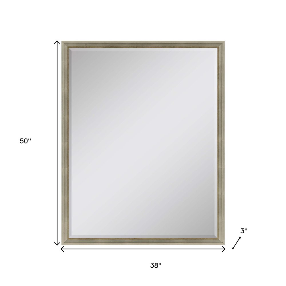 Silver Wood Accent Mirror - 50-inch