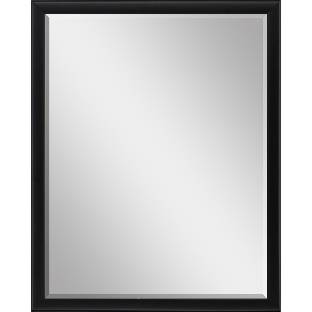 Black Solid Wood Framed Accent Mirror - 50-inch