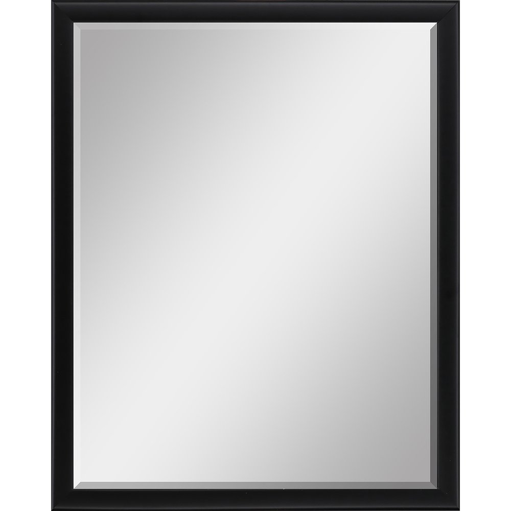 Black Solid Wood Framed Accent Mirror - 50-inch