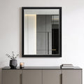 Black Solid Wood Framed Accent Mirror - 50-inch