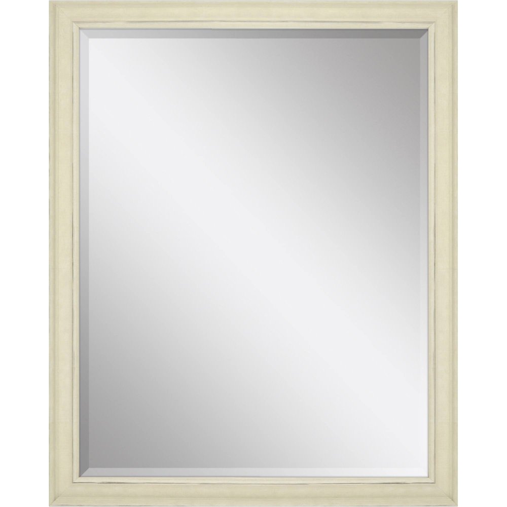 Ivory Distressed Wood Framed Accent Mirror - 52-inch